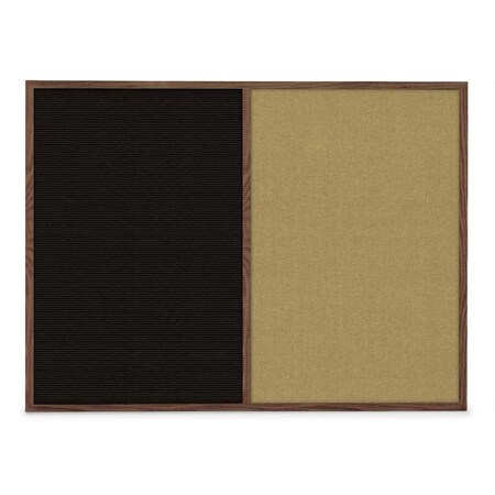 United Visual Products Slim Style Indoor Enclosed Corkboard, 48 UVRDS48SBH-WHITE-DRKSPR
